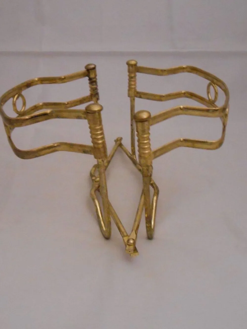 Vintage Brass Casserole Dish Holder, Expandable, Serving/Dining, Kitchen, Gold